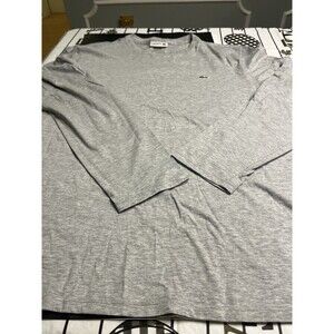 Lacoste Gray Embroidered Logo Long Sleeve Tee Shirt Sz XL